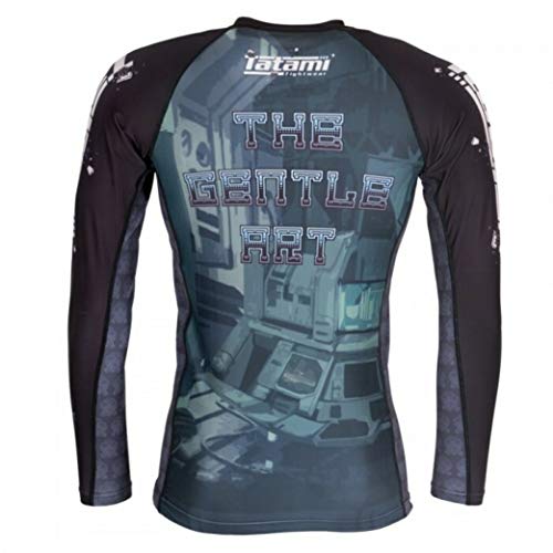 Tatami Fightwear Cyber Gentle Panda Rash Guard Men's Camisa de Compresión Hombre MMA BJJ Fitness Artes Marciales Boxeo Grappling No Gi