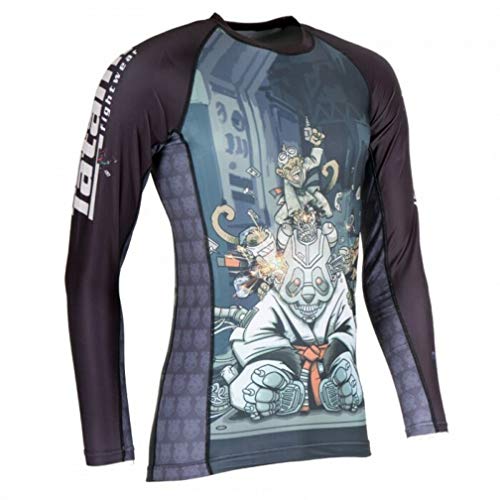 Tatami Fightwear Cyber Gentle Panda Rash Guard Men's Camisa de Compresión Hombre MMA BJJ Fitness Artes Marciales Boxeo Grappling No Gi