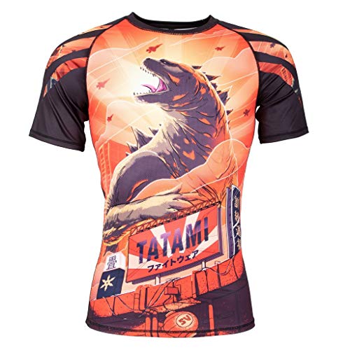 Tatami Fightwear Godzilla Rash Guard Men's Camisa de Compresión Hombre MMA BJJ Fitness Artes Marciales Boxeo Grappling No Gi