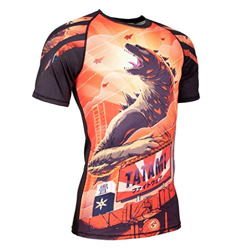 Tatami Fightwear Godzilla Rash Guard Men's Camisa de Compresión Hombre MMA BJJ Fitness Artes Marciales Boxeo Grappling No Gi