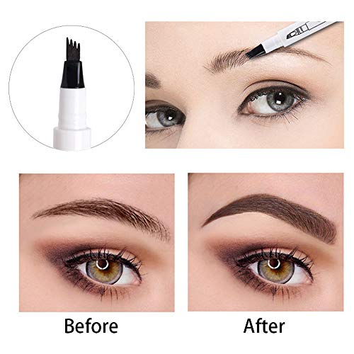 Tatuaje de la ceja de la pluma, pluma de la ceja Microblading, impermeable lápiz de cejas de maquillaje profesional, Sorteos Natural Brow pelos y rellenos en áreas dispersas y lagunas, natural 3pcs