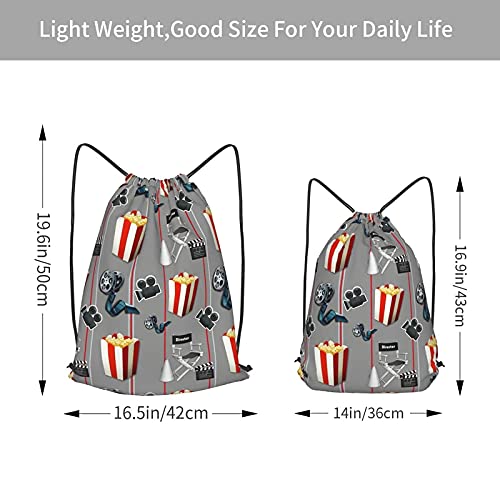 Tcerlcir Mochila de Cuerda Películas Watcher Palomitas de maíz Unisex Mochila con Cordón Saco de Gimnasia para Deporte Gimnasio Yoga Nadar