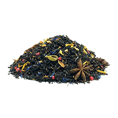 Té Negro Chai Mandala Con Naranja, Azahar, Pimienta Rosa, Jengibre, Canela, Anís Estrellado, Cardamomo y Aciano Azul (200 GR)