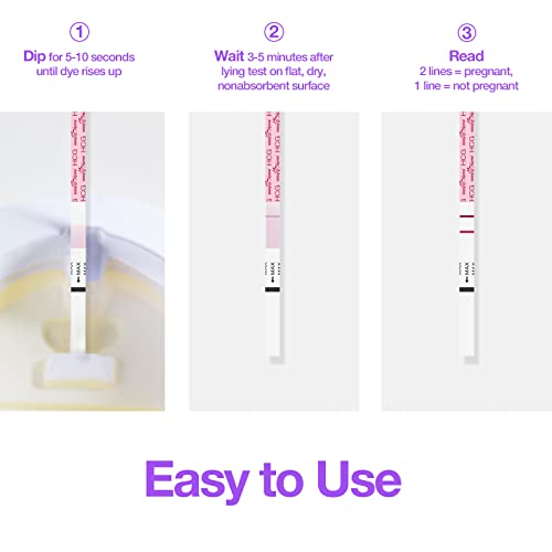 Test de Embarazo Easy@Home: 10 Pruebas de HCG 10 mIU/ml Utrasensibles para detedcción de embarazo temperana - Desarrollado por Premom APP