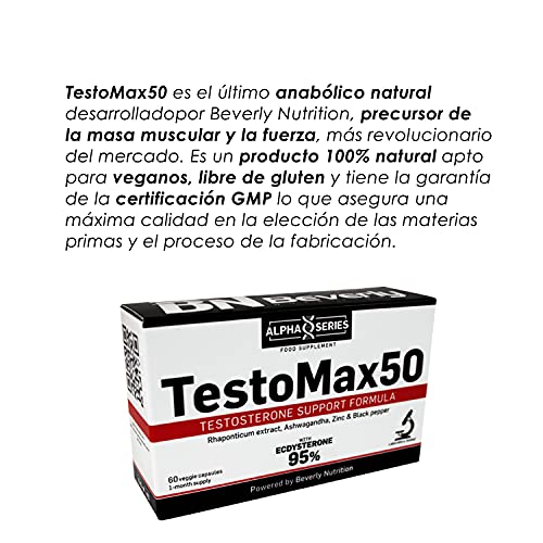 Testosterona hombre. Testosterona pura con certificación GMP. Es la Testosterona hombre musculación de Beverly Nutrition. Los mejores suplementos para ganar masa muscular. Suplementos deportivos.