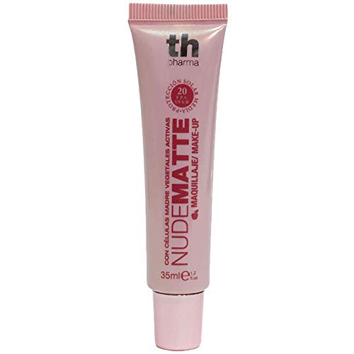 Thader Th Pharma Maquillaje Nude Matte/Base de Maquillaje/Fondo de Maquillaje Efecto Piel con Células Madre Vegetales Activas, F.P.S 20, Nº 40, 35 ml