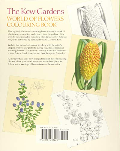 The Kew Gardens World of Flowers Colouring Book: Over 40 Beautiful Illustrations Plus Colour Guides (Kew Gardens Arts & Activities)