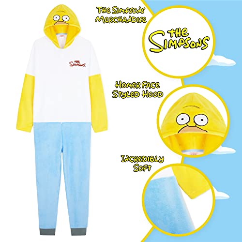 The Simpsons Pijama Hombre Entero de Homer Simpson Mono Pijama de Forro Polar (M)