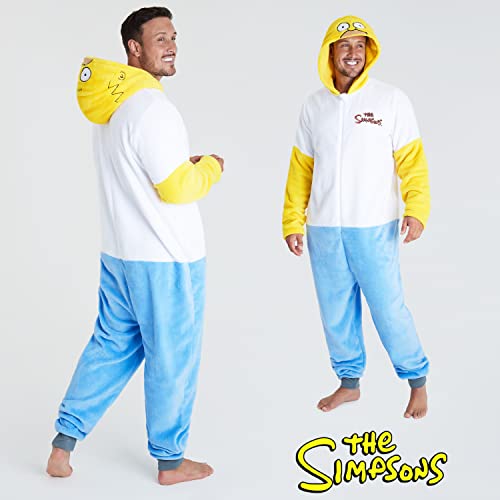 The Simpsons Pijama Hombre Entero de Homer Simpson Mono Pijama de Forro Polar (M)