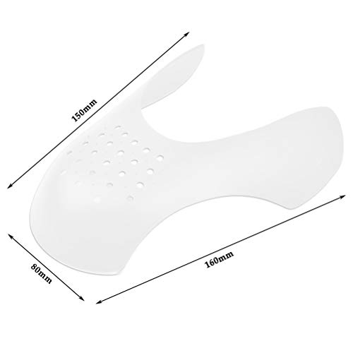 TIMESETL Protector de Pliegues para Zapatos 4 Pares, Protector de Zapatos Antiarrugas, Protector Antiarrugas para Calzado Transpirable Protector de Zapatos, Protector Antiarrugas para Calzado, Blanco