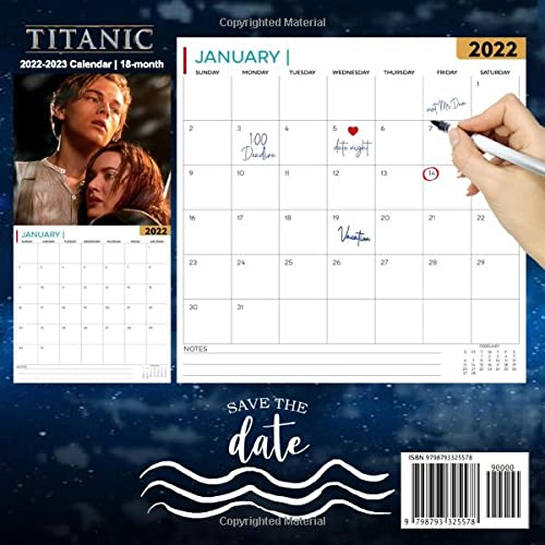 Titanic 2022 Calendar: OFFICIAL Titanic calendar 2022 Weekly & Monthly Planner with Notes Section for Alls Titanic Fans!-24 months - Movie tv series films calendar.19