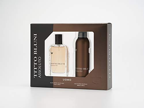 Titto Bluni, Assoluto Estuche de Regalo para Hombre, Eau de Toilette 75 ml y Desodorante en Spray 200 ml