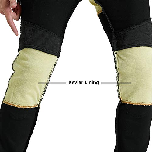 TIUTIU Vaqueros Para Montar En Moto Para Hombres Con 4 Almohadillas Protectoras Extraíbles, Pantalones De Ciclismo Anticaídas Elásticos Kevlar, Pantalones De Carreras Profesionales (Blue,2XL)