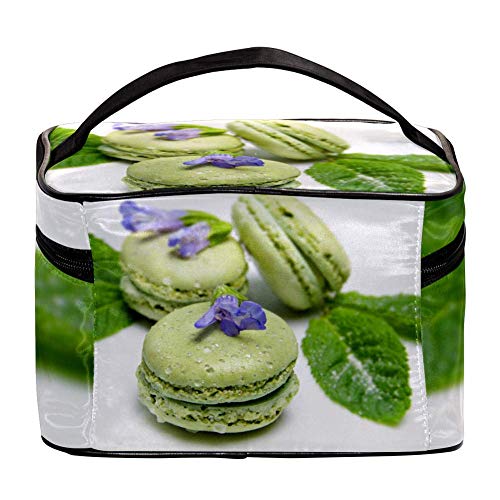 TIZORAX Green Macaron Cosmetic Bag Estuche de baño de Viaje Caja de Organizador de Maquillaje Grande