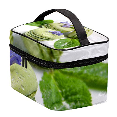 TIZORAX Green Macaron Cosmetic Bag Estuche de baño de Viaje Caja de Organizador de Maquillaje Grande