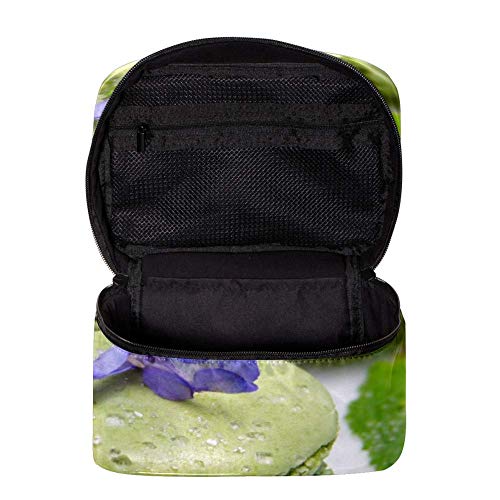 TIZORAX Green Macaron Cosmetic Bag Estuche de baño de Viaje Caja de Organizador de Maquillaje Grande