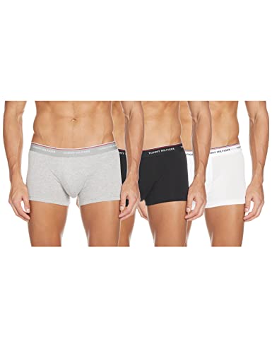 Tommy Hilfiger 3p LR Trunk Boxer, Negro (Black/White/Grey Heather 004), L (Pack de 3) para Hombre