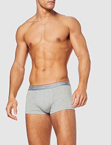 Tommy Hilfiger 3p LR Trunk Boxer, Negro (Black/White/Grey Heather 004), L (Pack de 3) para Hombre