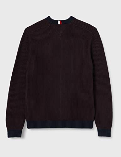 Tommy Hilfiger Bold Texture Sweater Suéter, Deep Burgundy, XXL para Hombre