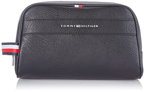 Tommy Hilfiger Casual PU WASHBAG, Accesorio de Viaje-Billetera Plegable para Hombre, Schwarz