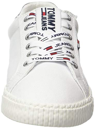 Tommy Hilfiger Tommy Jeans Casual Sneaker, Zapatillas, Blanco (White 100), 35 EU