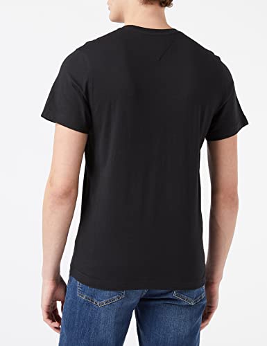 Tommy Jeans Regular C Camiseta con Cuello Redondo, Negro (Tommy Black), XXL para Hombre