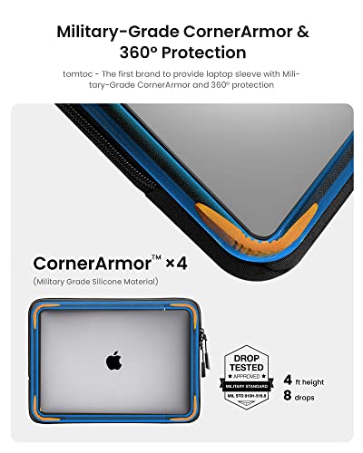 tomtoc Funda Blanda Ecológica para 13" MacBook Air M1 2018-2021/A2337 A2179 A1932, MacBook Pro 13 M1/A2338 A2251 A2289 2016-2021, 12,9" iPad Pro 2018-2021, Bolsa Protectora Impermeable para Portátil