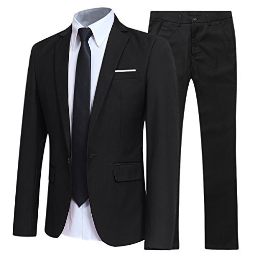 Traje de 2 Piezas para Hombre, Ajuste Delgado, para Boda, Cena, Esmoquin para Hombre, Negocios, Casual, Chaqueta y Pantalones