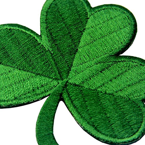 Trébol Irlandés Verde Oscuro Lucky Shamrock Emblema nacional Parche Bordado de Aplicación con Plancha