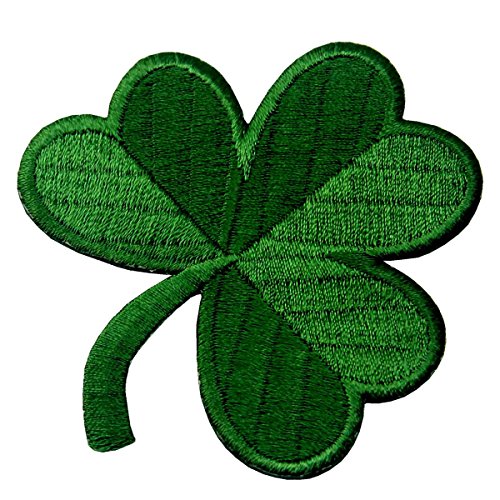 Trébol Irlandés Verde Oscuro Lucky Shamrock Emblema nacional Parche Bordado de Aplicación con Plancha