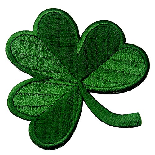 Trébol Irlandés Verde Oscuro Lucky Shamrock Emblema nacional Parche Bordado de Aplicación con Plancha