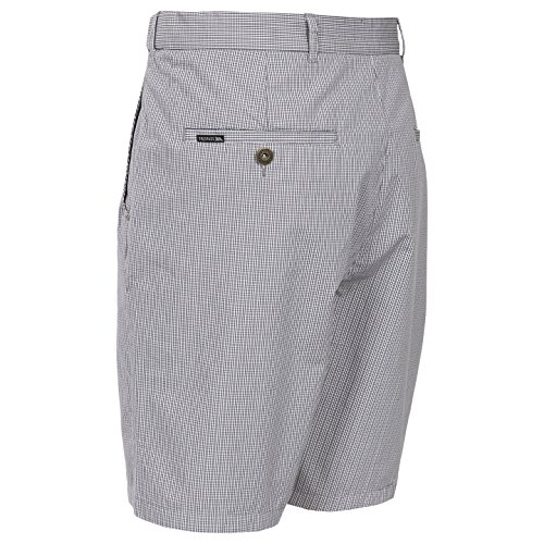 Trespass Quantum - Pantalones Cortos para Hombre con Bolsillo para Llaves, para Uso al Aire Libre, diversión, Deportes, Ocio, Playa, Vacaciones, Cuántico, Hombre, Color Cuadros Grises, tamaño Medium