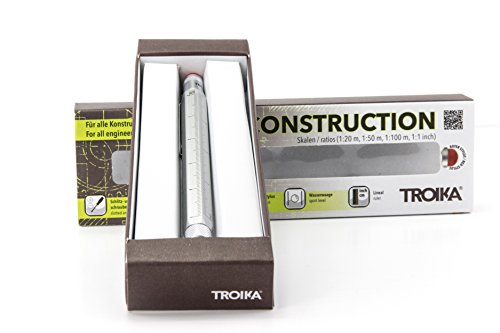 TROIKA DISTRUCTION PIP20SI/RD - Bolígrafo, reglas, escalas, nivel de burbuja, destornillador de punta plana y de cruz, lápiz rojo, mina negra, lacada, plateado/rojo