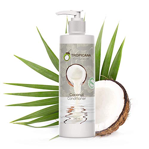 Tropicana - Acondicionador Cabello con Aceite de Coco 240ml - Acondicionador Sin Siliconas - Suavizante Pelo Natural con Extracto Aloe Vera, Ginseng y Aceite de Argán - Acondicionador Hidratante Pelo