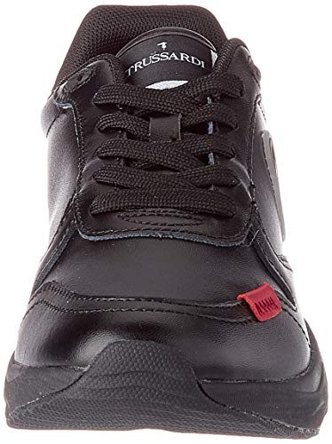 TRUSSARDI JEANS by Trussardi Kiri LTH Action Leather, Zapatillas de Gimnasio Mujer, Black, 39 EU