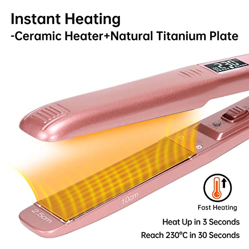 TSEKIDO Planchas del Pelo, Plancha Pelo Profesional y Rizador 2 en 1 con 80-230°C Temperatura Ajustable, Pantalla LCD, Placas Flotantes, Apagado automático, Calentamiento Rápido para Cabello Ondas