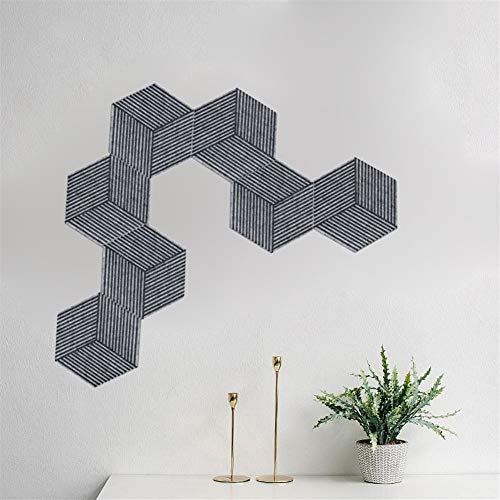 TTCI-RR Pegatinas Pared 3D Hexágono Fieltro Etiqueta de la Pared la Foto del Tablero de visualización y Consejos de diseño de Estilo Loft Room decoración de la Pared (Color : Gray)