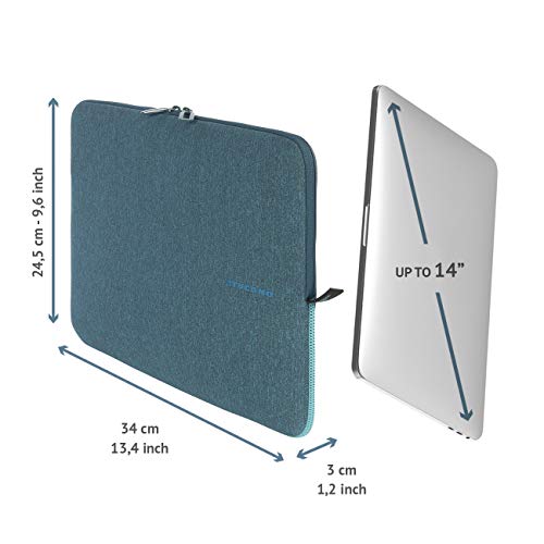 Tucano Mélange Second Skin maletines para portátil 35,6 cm (14") - Funda (Funda, 35,6 cm (14"), 182 g, Azul)