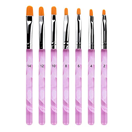 TUFEIMJ 7pcs Pinceles Uñas, UV Gel Nail Brushes, DIY Nail Diseño Herramientas, para Decorar Nail Decoration(púrpura)