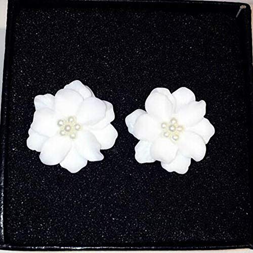 UBL PULABO1 par de pendientes grandes de flores de camelia blancas para mujer, regalo elegante, joyería rentable y duradera