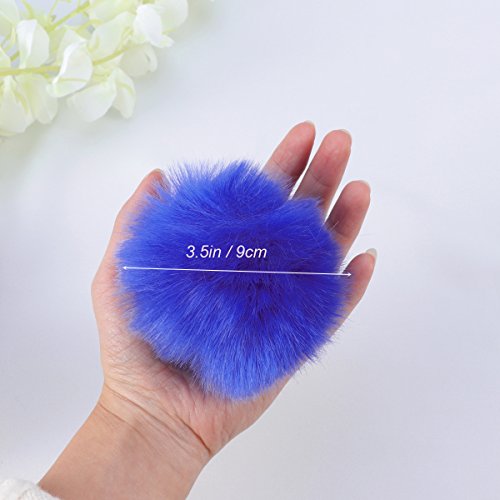 ULTNICE 12pcs Faux Fur Pom Poms bola esponjosa DIY para tejer sombreros bufandas bolsos encantos