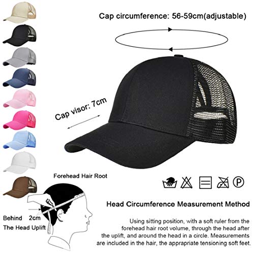 UMIPUBO Sombreros Gorra de Malla s Adjustable al Aire Libre Cap clásico Algodón Casual Sombrero Gorras de Béisbol para Hombre Mujer (Negro)