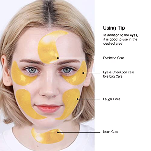 Under Eye Collagen Patches Eye Masks 24k Gold Eye Mask 30 Pairs-Puffy Eyes and Dark Circles Treatments, Eye Gel Pads for Puffiness, Wrinkles, Dark Circles (Gold&Snail)