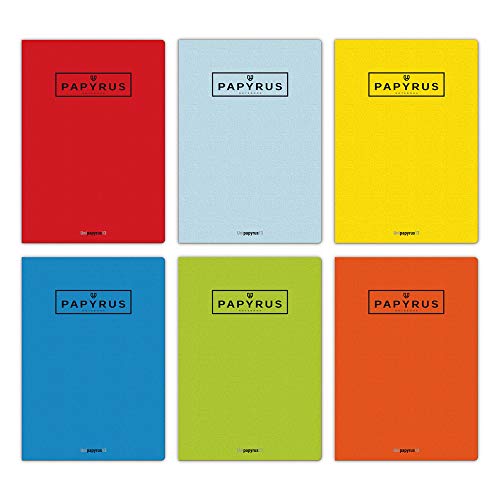 Unipapel 98420599. Pack de 10 Libretas Grapadas A4, 48 Hojas Cuadriculadas 4x4, 90 Gramos, Tapa Gofrada, Unipapyrus 13, Colores Surtidos Aleatorios