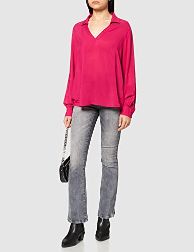 United Colors of Benetton Camicia 5SF05QD64 Camisa, Fucsia 04L, M para Mujer