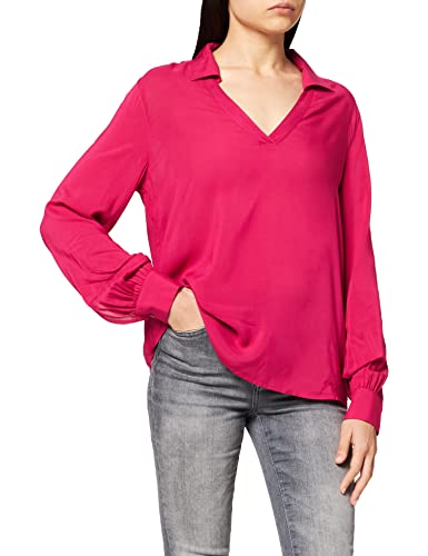 United Colors of Benetton Camicia 5SF05QD64 Camisa, Fucsia 04L, M para Mujer