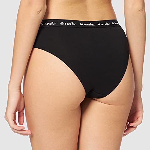 United Colors of Benetton Slip 3OP81S1U8 Bikini Estilo Ropa Interior, Negro 700, M para Mujer