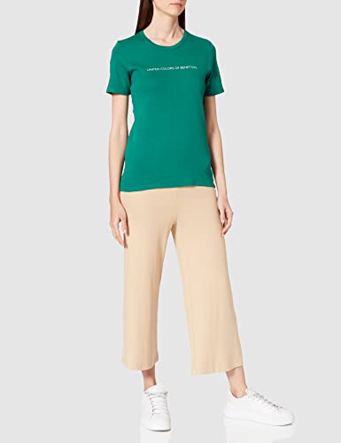 United Colors of Benetton T-Shirt 3GA2E16A2 Camiseta, Verde Bottiglia 30g, L para Mujer