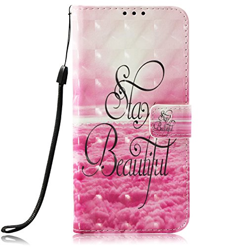 Uposao MOTO C PLUS Funda Carcasa Piel Cartera Libro Dibujo 3D Pintado Modelo PU Leather Wallet Case para MOTO C PLUS,Beautiful