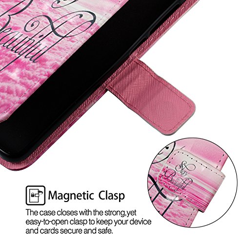 Uposao MOTO C PLUS Funda Carcasa Piel Cartera Libro Dibujo 3D Pintado Modelo PU Leather Wallet Case para MOTO C PLUS,Beautiful